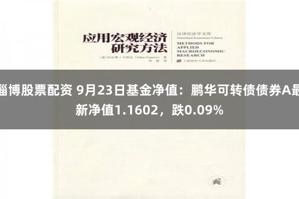 淄博股票配资 9月23日基金净值：鹏华可转债债券A最新净值1.1602，跌0.09%